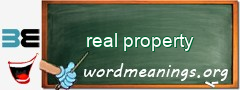 WordMeaning blackboard for real property